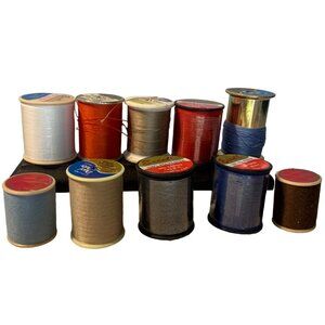 Set Polyester Sewing Thread Spools Various Colors Excell Dual Duty Vintage